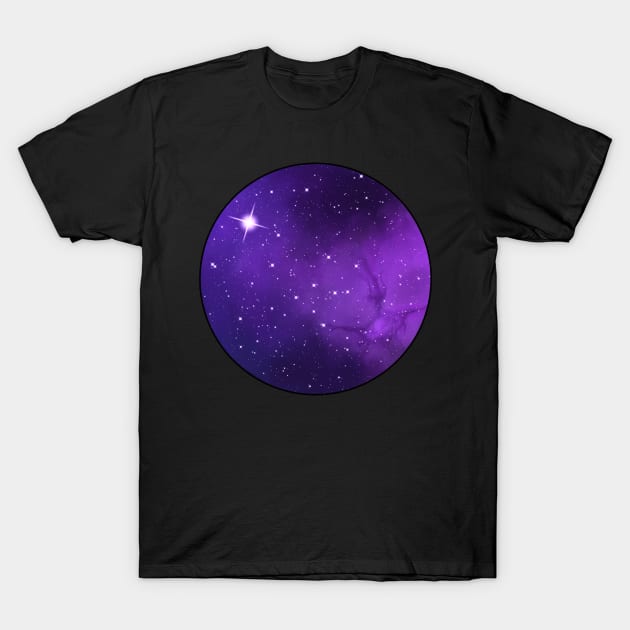 Galaxy Circle (Purple) T-Shirt by AuPrinceAna